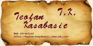 Teofan Kasabašić vizit kartica